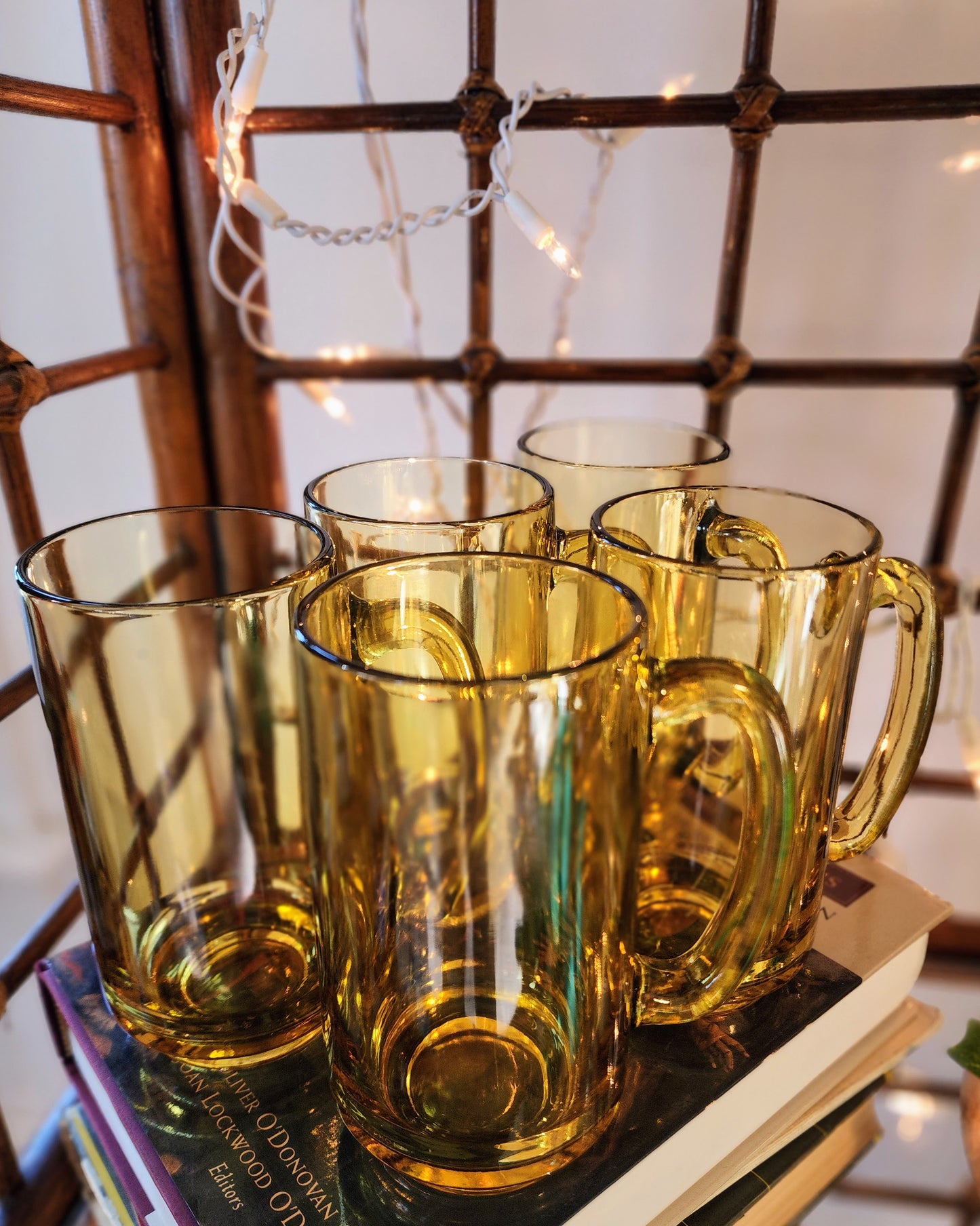 Vintage Amber Beer Mugs