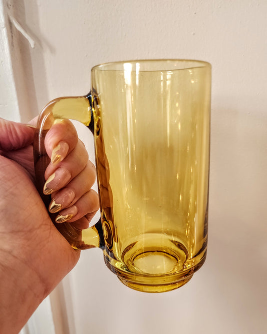 Vintage Amber Beer Mugs