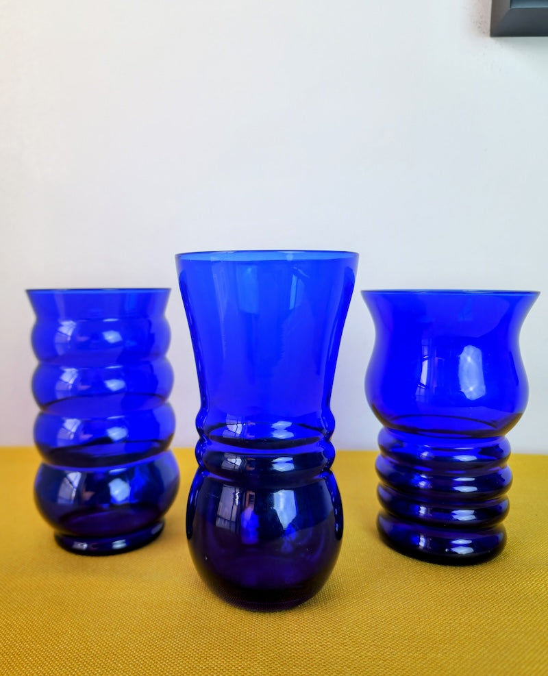 1940s Vintage Blue Cobalt Glasses