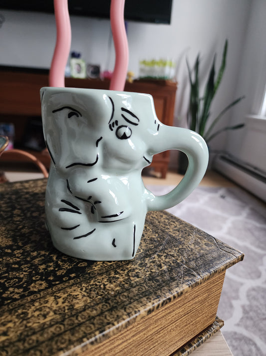 Vintage MCM Ceramic Elephant Mug