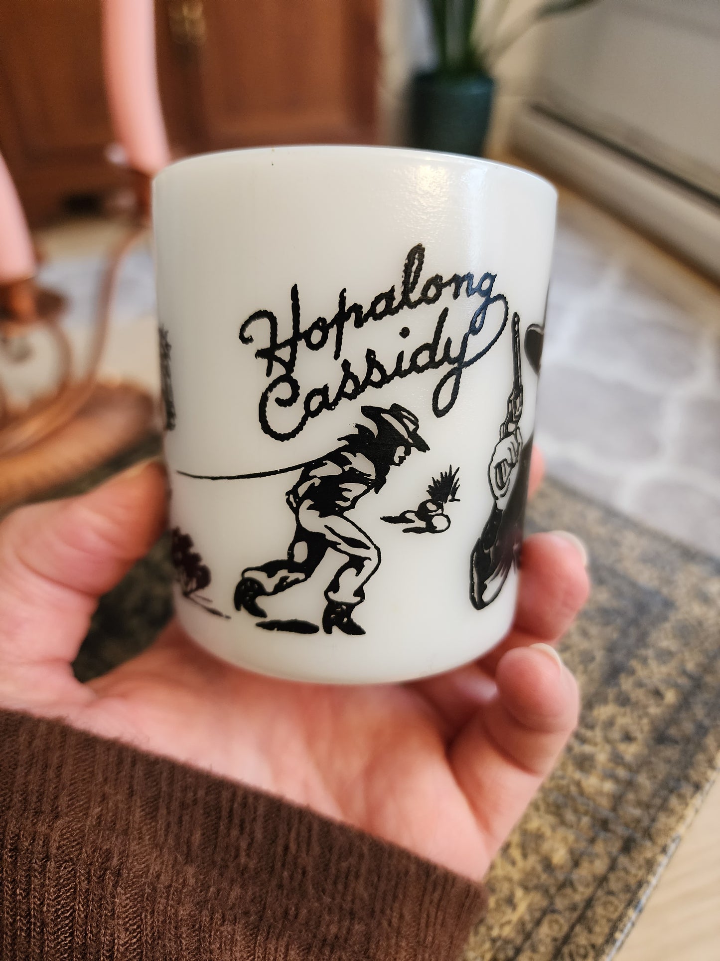 Vintage Hopalong Cassidy Milk Glass Mug