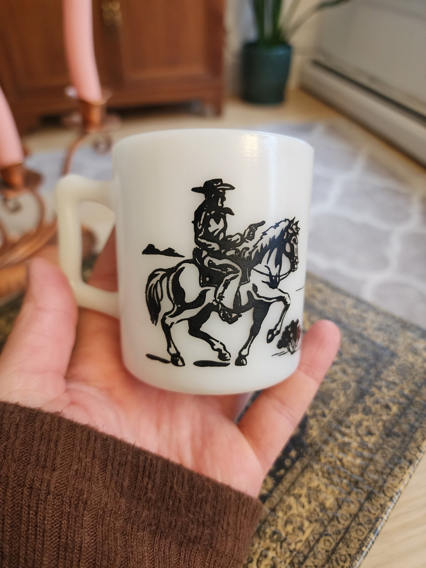 Vintage Hopalong Cassidy Milk Glass Mug