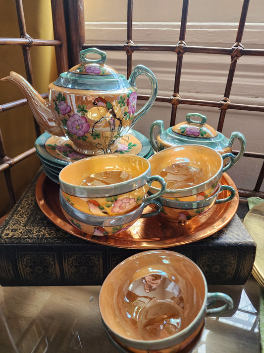 Antique Japanese Lusterware Tea Set