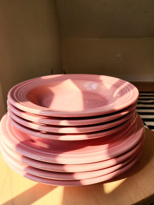 Vintage Fiestaware Cereal Bowls Rose Pink