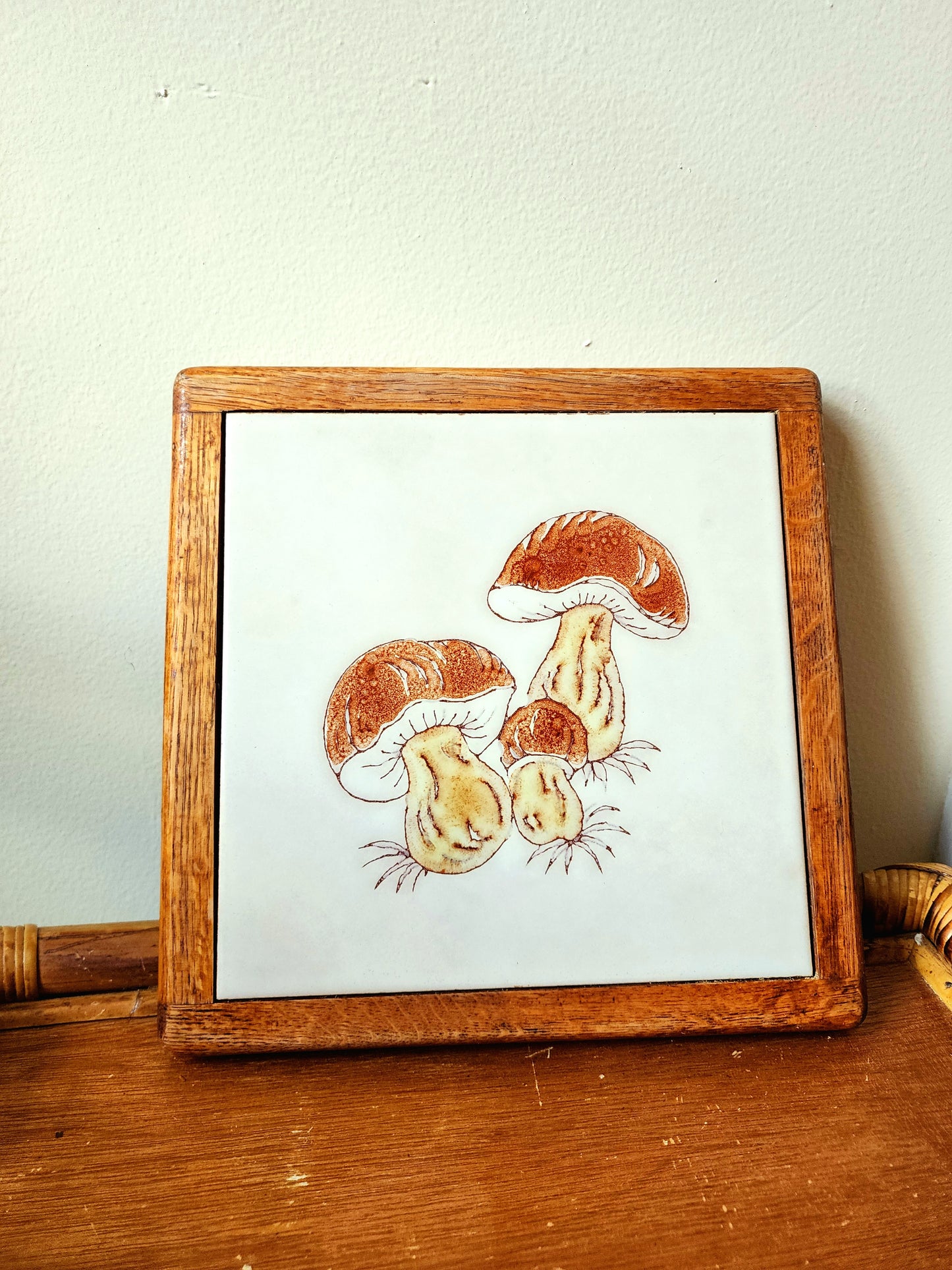 1970s Mushroom Tile Trivet