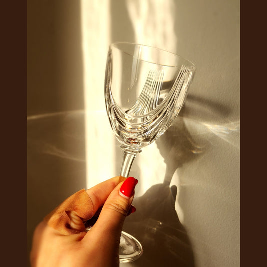 Vintage Crystal Art Deco Wine Glasses