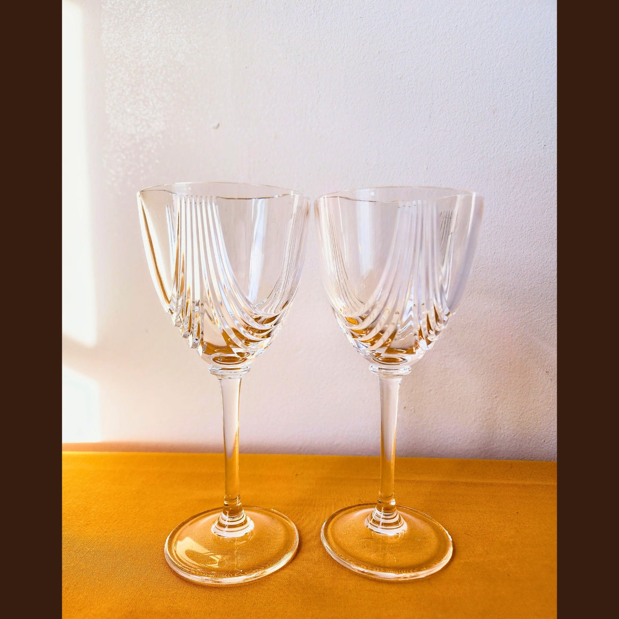 Vintage Crystal Art Deco Wine Glasses